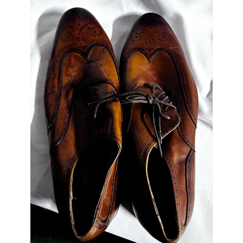 Stacy Adams Men's Brown Leather Dress Shoes, Size‎ 15w Lace-Up